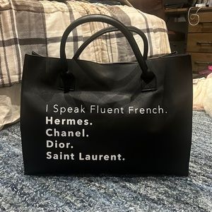Black Designer-Inspired Travel Bag